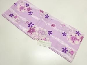 未使用品　よろけ縞に桜模様浴衣